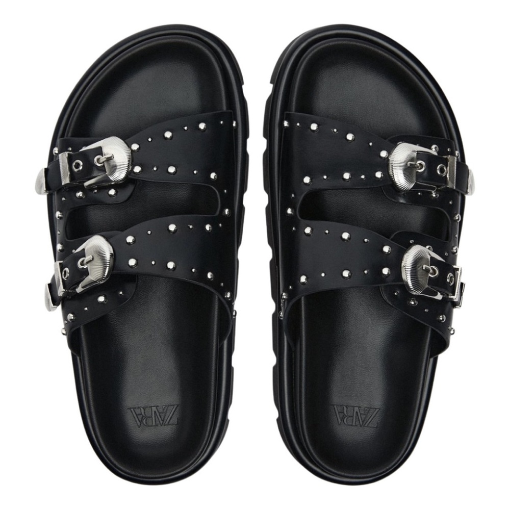 Zara chunky Sole black sandals
